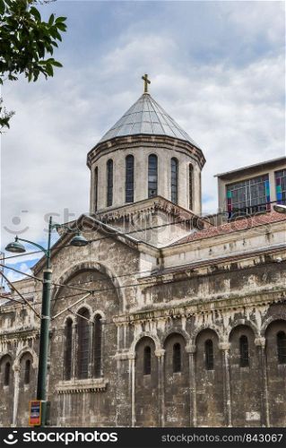 Exterior view of Surp Krikor Lusavoric Armenian Church which was built in 1431 and oldest Armenian Church in Istanbul. Beyoglu,Istanbul,Turkey.25 July 2019