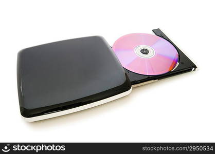 External dvd drive isolated on the white