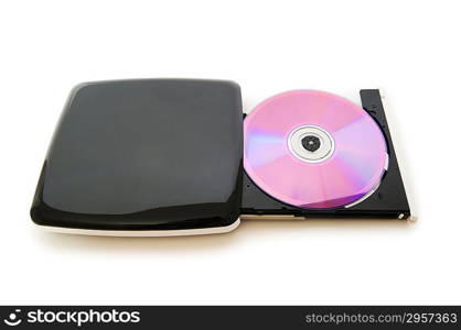 External dvd drive isolated on the white