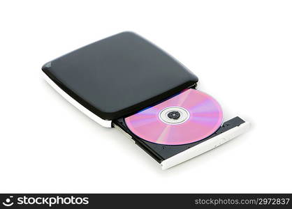 External dvd drive isolated on the white