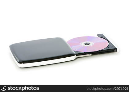 External dvd drive isolated on the white