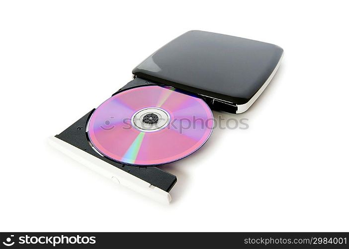 External dvd drive isolated on the white