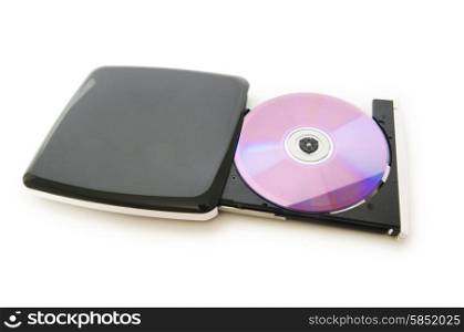External dvd drive isolated on the white