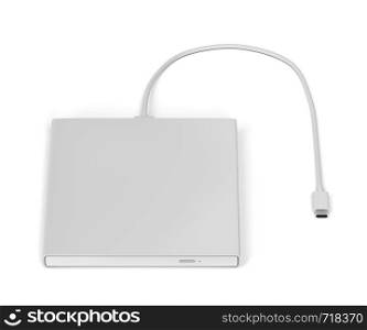 External optical disc drive on white background