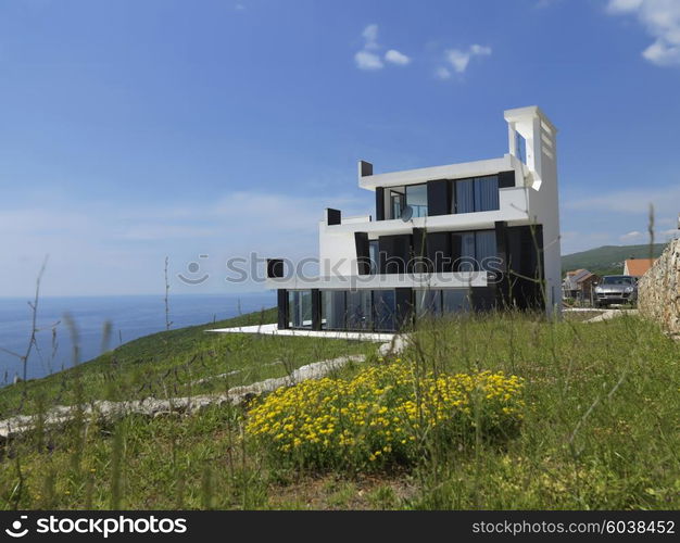 External view of a contemporary house modern villa