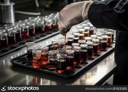 extraction and processing methods being demonstrated in chemistry lab, created with generative ai. extraction and processing methods being demonstrated in chemistry lab