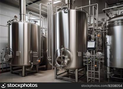 extraction and processing plant, with extraction machines in action, producing essential oils, created with generative ai. extraction and processing plant, with extraction machines in action, producing essential oils