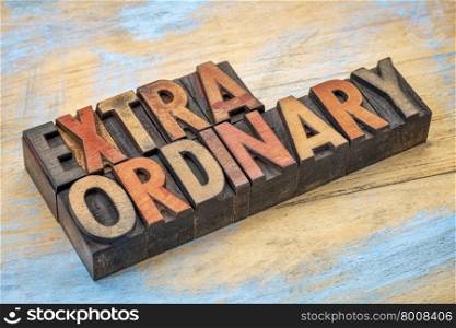 extraordinary word abstract in vintage letterpress wood type printing blocks stained by color inks