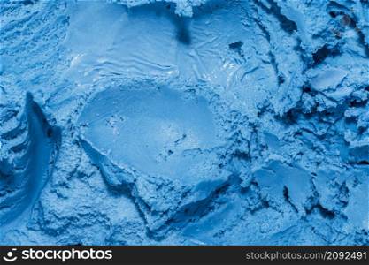 extreme close up marshmallow blue ice cream with copy space