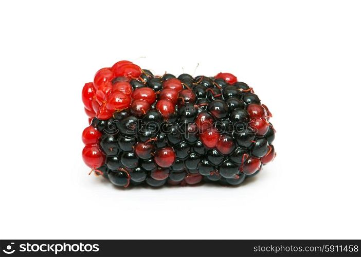 Extreme close up of berry isolated on white