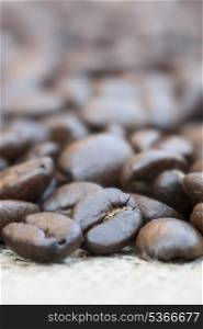 Extreme close up of coffee beans