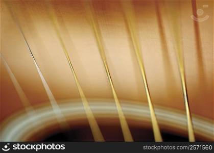 Extreme close-up of guitar strings