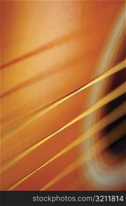 Extreme close-up of guitar strings