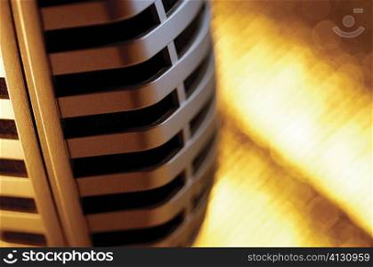 Extreme close-up of microphone