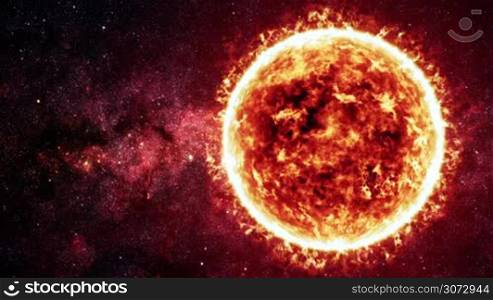Extremely detailed image of Sun surface and solar flares animation.
