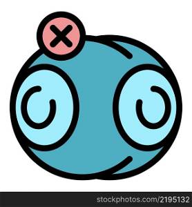 Eye ball with two pupils icon. Outline eye ball with two pupils vector icon color flat isolated. Eye ball with two pupils icon color outline vector