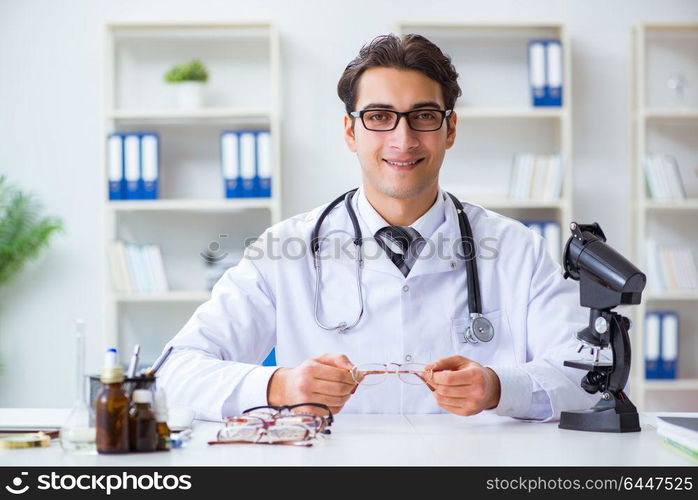 Eye doctor in medical concept