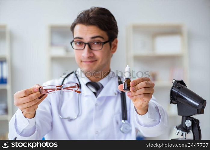 Eye doctor in medical concept