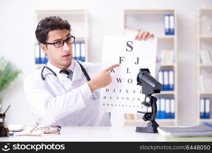 Eye doctor in medical concept
