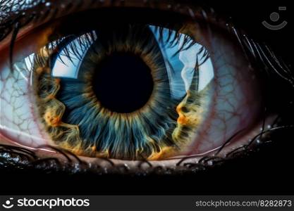 Eye human closeup. Future open beauty. Generate Ai. Eye human closeup. Generate Ai
