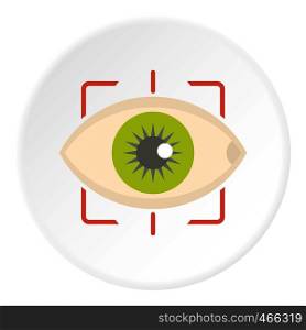 Eye icon in flat circle isolated on white background vector illustration for web. Eye icon circle