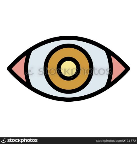 Eye icon. Outline eye vector icon color flat isolated. Eye icon color outline vector