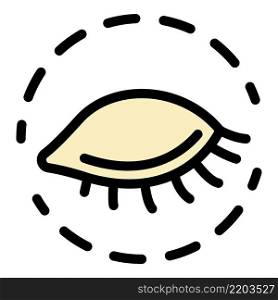 Eye in a circle icon. Outline eye in a circle vector icon color flat isolated. Eye in a circle icon color outline vector