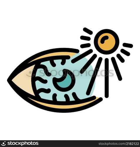 Eye infection icon. Outline eye infection vector icon color flat isolated. Eye infection icon color outline vector