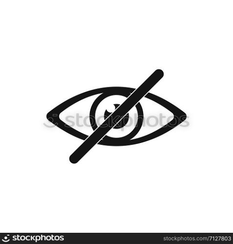 Eye no sign or icon isolated vector element. Flat eye no for concept design.Vector flat illustration. Eye icon vector. EPS 10. Eye no sign or icon isolated vector element. Flat eye no for concept design.Vector flat illustration. Eye icon vector.