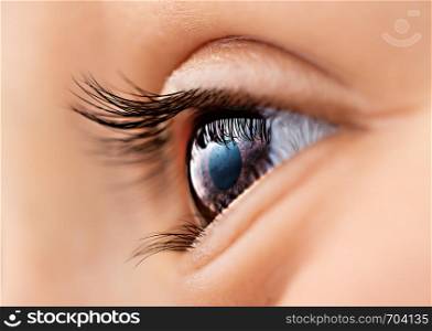 Eye of Child closeup. High detailed photo
