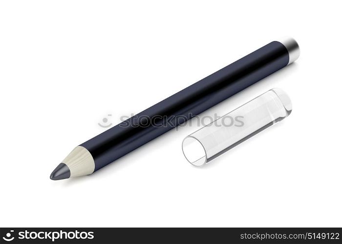 Eye pencil on white background