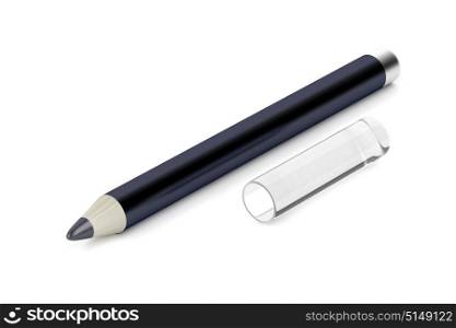 Eye pencil on white background