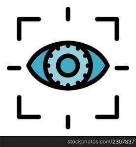 Eye security icon. Outline eye security vector icon color flat isolated. Eye security icon color outline vector
