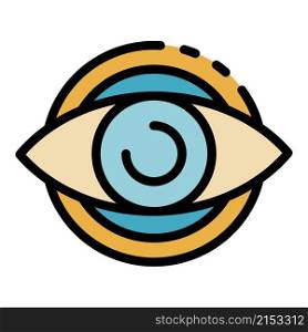 Eye startup icon. Outline eye startup vector icon color flat isolated. Eye startup icon color outline vector