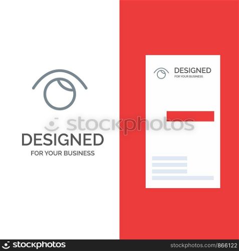 Eye, View, Watch, Twitter Grey Logo Design and Business Card Template