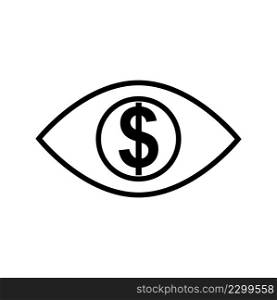 Eye With Dollar Money Icon Vector.
