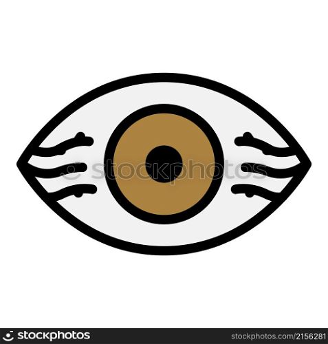 Eye with vessels icon. Outline eye with vessels vector icon color flat isolated. Eye with vessels icon color outline vector
