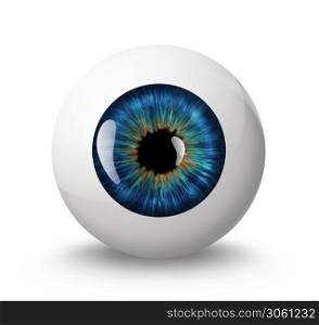 eyeball with shadow on white background