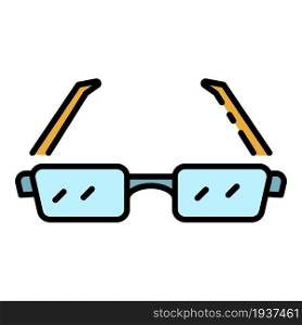 Eyeglasses icon. Outline eyeglasses vector icon color flat isolated. Eyeglasses icon color outline vector