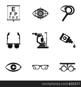 Eyes icons set. Simple illustration of 9 eyes vector icons for web. Eyes icons set, simple style