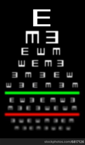 Eyesight concept - Test chart, symbols getting smaller - Eyesight getting worse