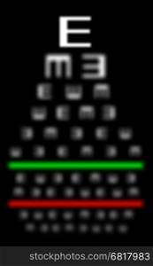 Eyesight concept - Test chart, symbols getting smaller - Really bad eyesight