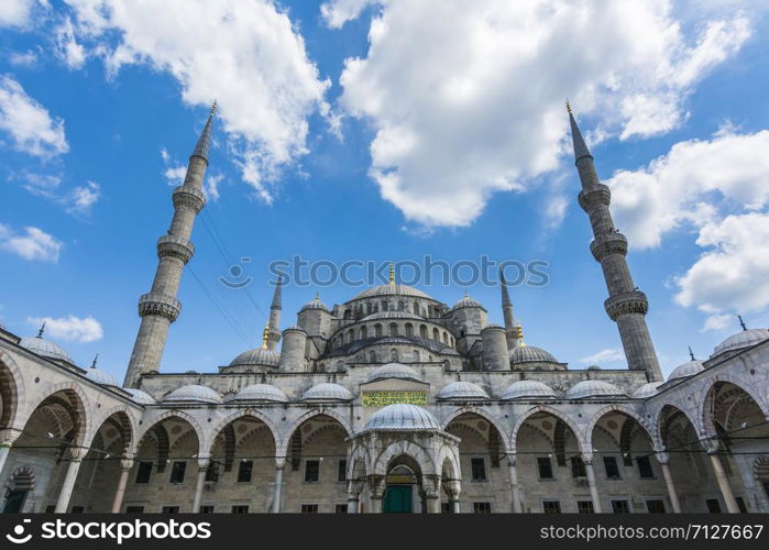 Eyup sultan Mosque with 4 minarets in Turkey