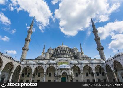 Eyup sultan Mosque with 4 minarets in Turkey