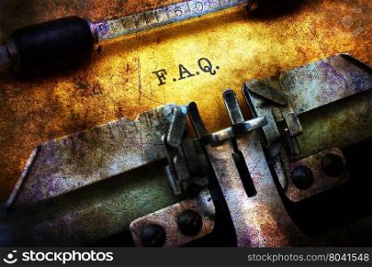 F.A.Q. on typewriter grunge concept
