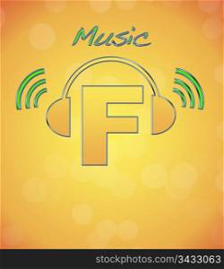 F, music logo.