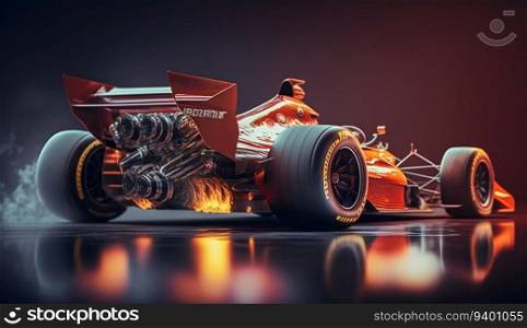 F1 Race Car. Generative ai. High quality illustration. F1 Race Car. Generative ai