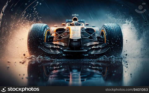 F1 Race Car. Generative ai. High quality illustration. F1 Race Car. Generative ai