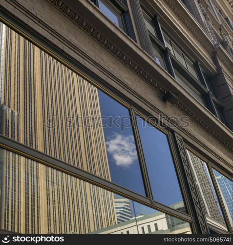 Faade of Modern office building at Downtown Minneapolis, Hennepin County, Minnesota, USA