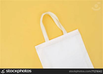 fabric bag isolate on yellow background